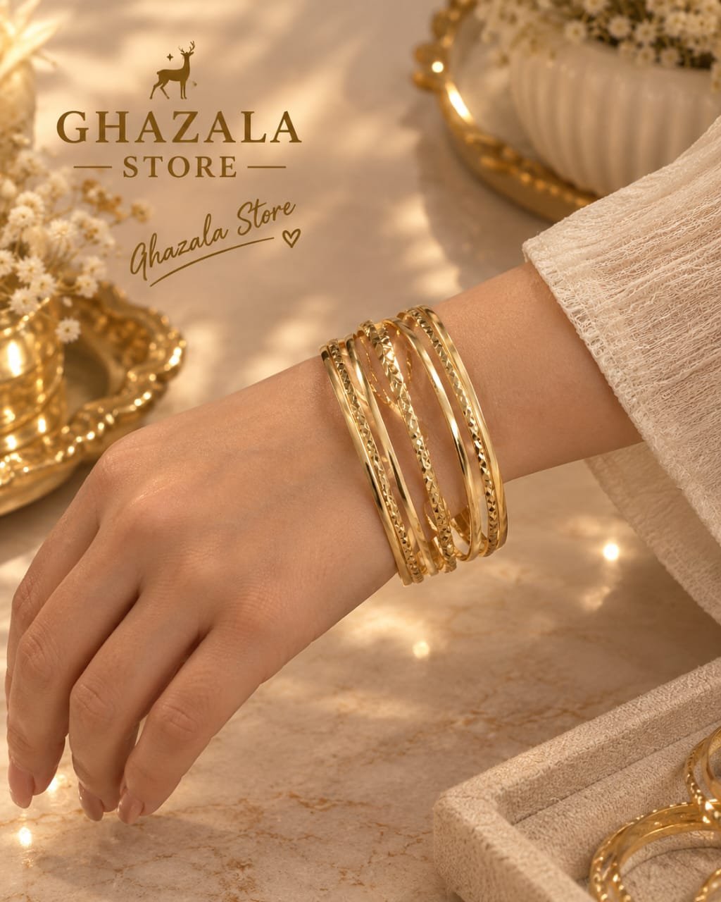 مجموعة بانجلز "Ghazala" المتناسقة - إستانلس أصلي