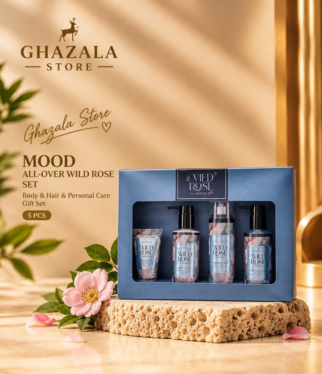 MOOD ALL-OVER WILD ROSE SET (Body & Hair & Personal Care Gift Set