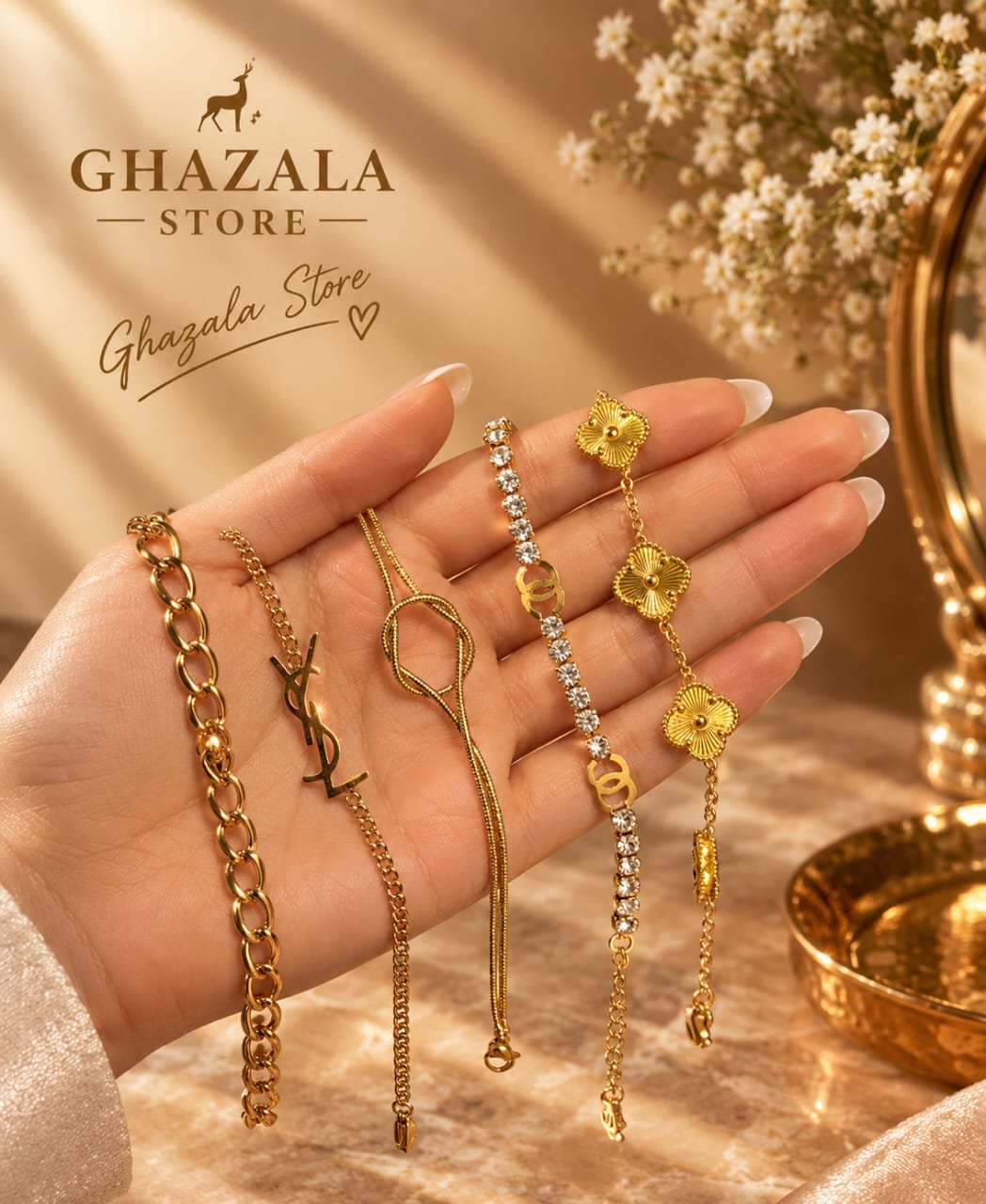 مجموعة أساور "Ghazala" استانلس مقاومة للصدأ